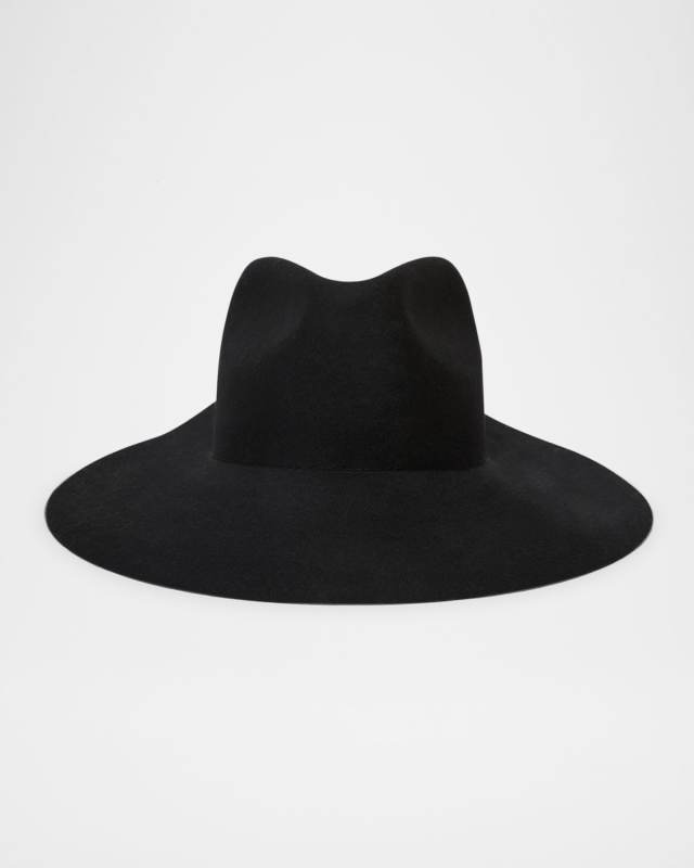 Zama Wool Wide Brim Fedora W/ Gold Logo Hardware